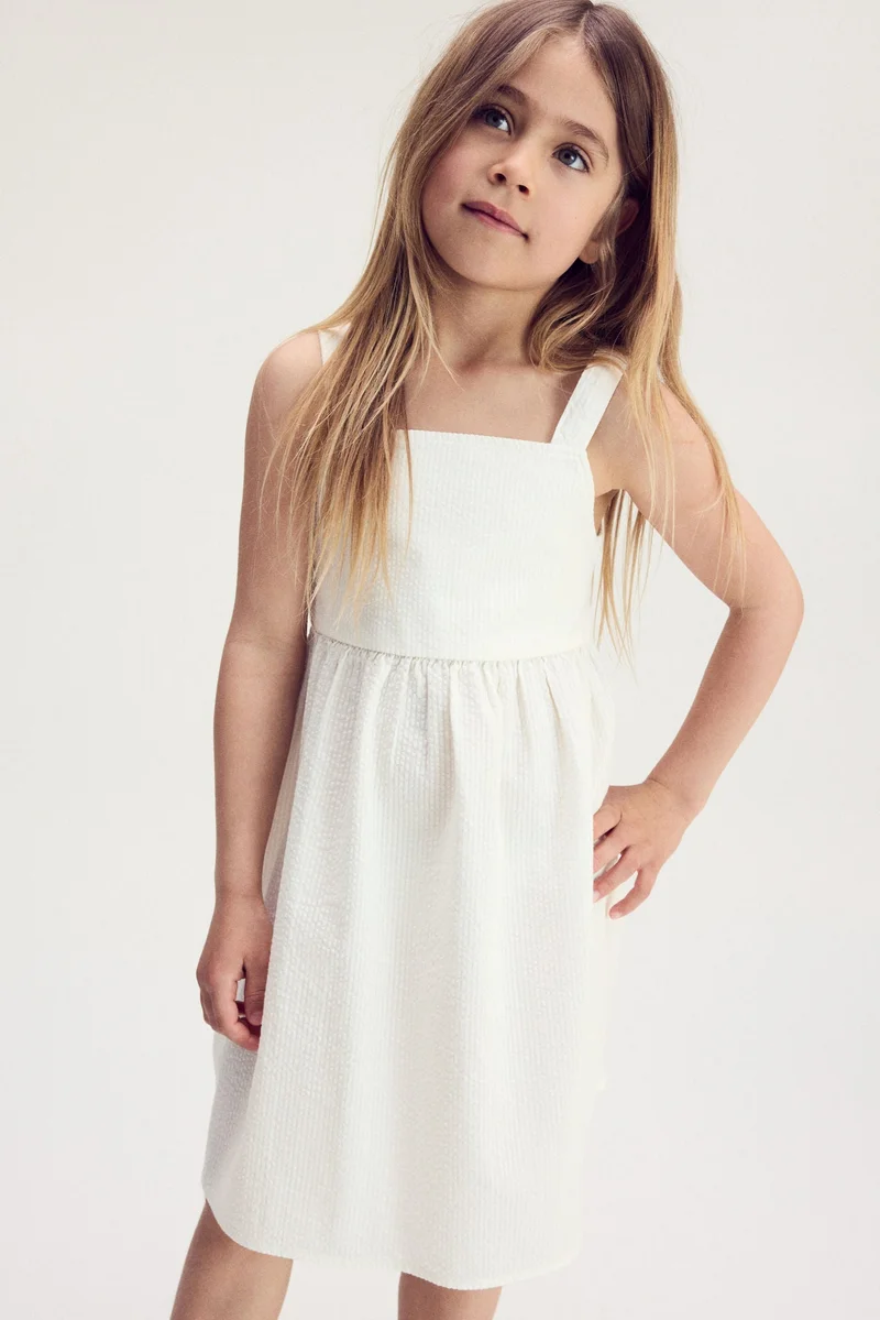 اتش اند ام فستان قطني بتفاصيل ربطة